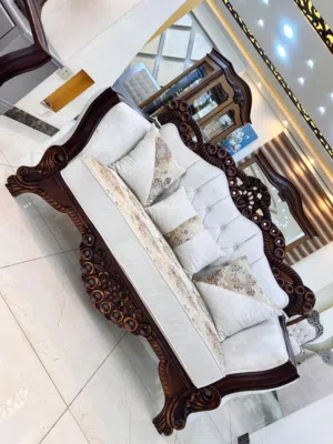 سعررر عرض بأقل من التكلفه اخر قطعه طقم كنب مصري دمياطي 9 مقاعد خشب زان صلد دهان انتيكا  لون مميز