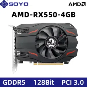 كرت شاشة SOYO AMD RX 550 4GB بحالة ممتازة مع الكرتون للبيع او للبدال بشي مناسب