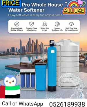 Simplex Whole house water softener with big blue jumbo filter in dubai UAE .