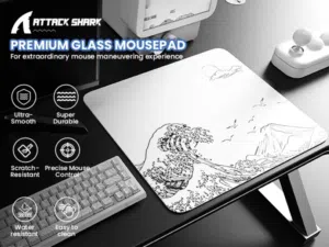 Glass mouse pad attack shark