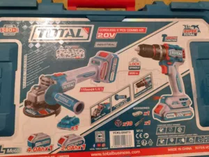 طقم TOTAL 20V دريل + جلخ Brushless شبه جديد