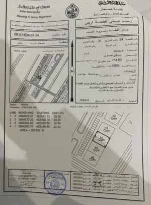 ارض سكني/تجاري خط اول ف صحار ولي