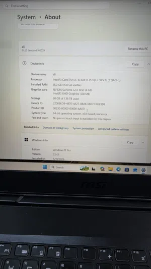 msi GL65 10SCXK