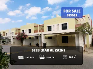 For Sale (HOT OFFER): 3+1 Bedroom Townhouse in Seeb - Dar Al Zain Compound REF SS3025