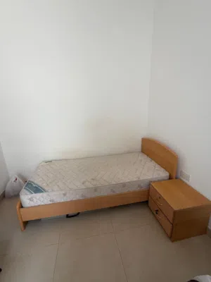 SINGLE BED WITH MATTRESS + SIDE TABLE – FOR SALE