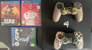 PS4 pro with controller and games