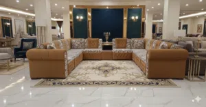 ركنة ملكية VIP ضخمة بتصميم فندقي (حرف U) 10 قطع جودة استثنائية وألوان رائعة سعر خاص لفترة محدودة