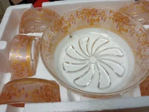 طقم خشاف جديد بعلبته سبع قطع سته صغيره وطبق كبير