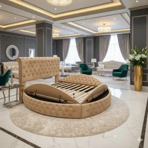 سريركابتونية دائري ملكي لأصحاب الذوق الرفيع سرير دائري ملكي لأصحاب الذوق الرفيع اقتني واشعر بالتميز