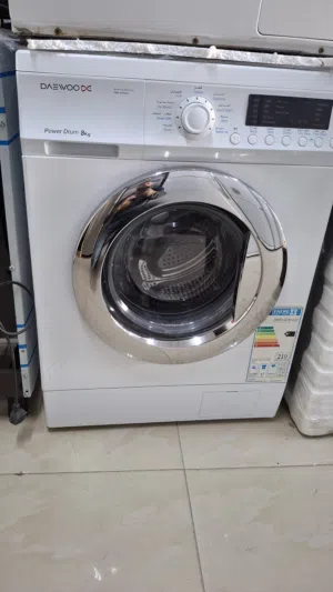 غساله دايو 8 كيلو 1000 دوره تسع برامج توفير عالي كهرباء A+ لون ابيض