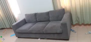 Comfortable 5-Seater Sofa Set (3+2) in Dark Grey – Good Condition