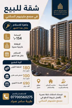 شقة في مجمع ملينيوم للبيع