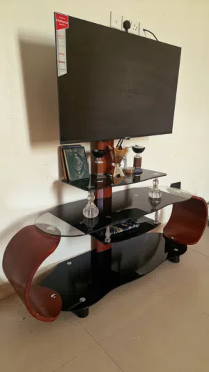 طاولة صالة ارفف زجاج حامل شاشة tv