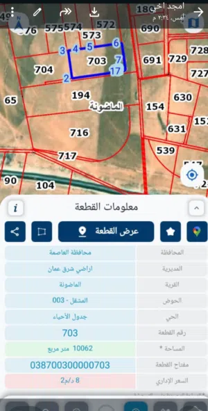 اراضي للبيع في الماضونه الحي جدول الاحياء