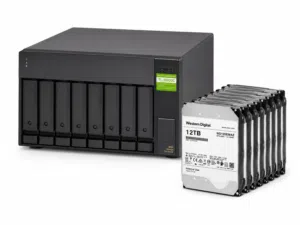 Q-nap 8 Bay Desktop JBOD Storage Enclosure with 8 x 12tb WD hard drives included - total 96TB