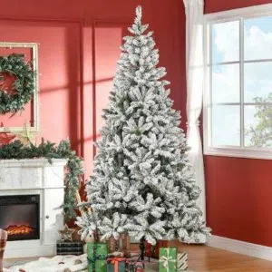 شجرة  ثلجية صناعي 270 سم كبيرة ثقيلة كثيفة Snow Flocked 270 cm   artificial tree