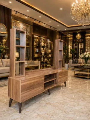 ميز بلازمه اناره 180سم مع ثلاث رفوف من افضل انواع الخشب htf السعر 165 الف