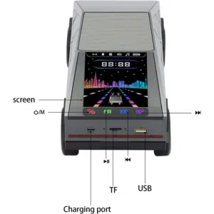 مكبر صوت بتصميم مستقبلي وشاشة عرض ذكية  تصميم عصري مستوحى من الشاحنات الحديثة مستوحى من الشاحنات الك