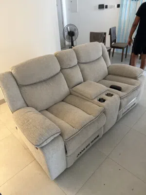 Danube Home 2-Seater Premium Recliner Sofa with Console (Excellent Condition)