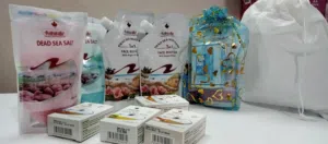 بكج منتجات البحر الميت الطبيعي هدايا طينه املاح صابون العنايه بالجسم  و البشره طبيعي