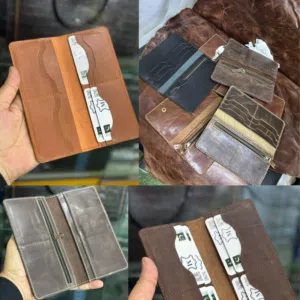 Premium Handmade Genuine Leather Long Wallet محفظة جلد طبيعي فاخرة مصنوعة يدويًا