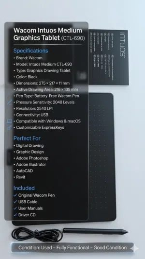 Wacom Intuos Medium Graphics Tablet (CTL-690)
