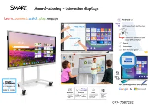 شاشة SMART MX التفاعلية مقاس 65 بوصة للأعمال والتعليم + ستاند متحرك