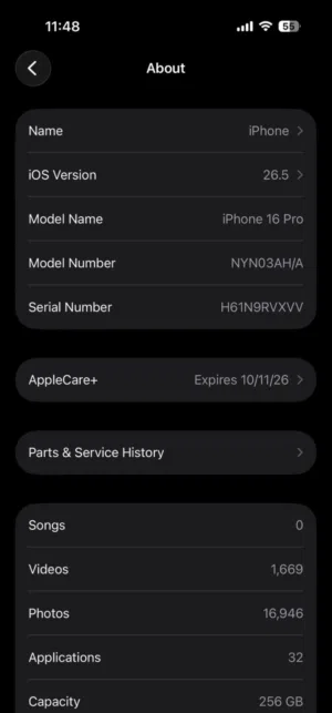 iphone 16 pro 256 giga