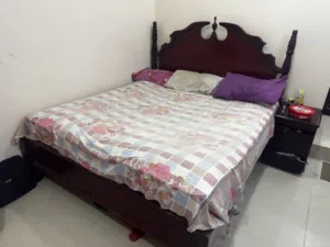 Bed with mattress & Cupboard
