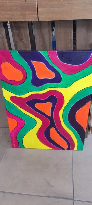 لوحه فنيه كانفاس مرسومه باليد لديكور