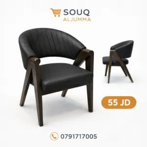 كرسي ضيافة خشب مع تنجيد فاخر – 55JD  قطعة أنيقة تناسب المكاتب والعيادات وغرف الانتظار    هيكل خ