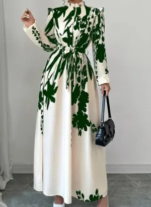 Floral print long sleeve dress