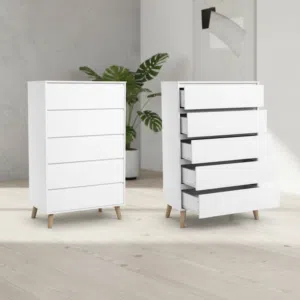 خزانة أدراج بيضاء عصرية 5 أدراج من التصفية الشاملة - CD-80