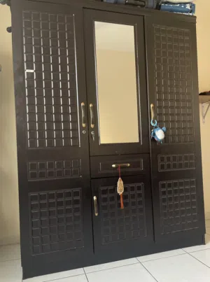 Home Centre 3-Door Wardrobe with Full-Length Mirror