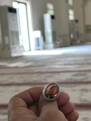 خاتم عقيق عيار 925مستعمل بحاله جيده جدا