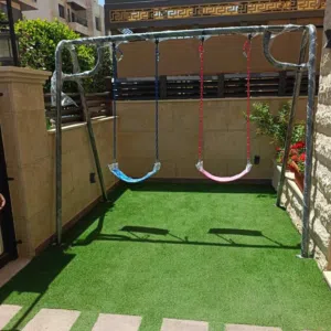 مرجوحة حديد مقعدين   مقاعد سيفتي جنزير سيفتي ربر ملون