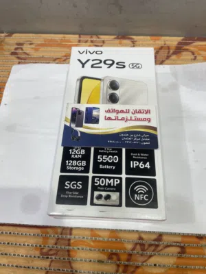 للبيع جهاز فيفو جديد بالكرتون y29 s 5G رام 6 ذاكره 128 جيجا يشغل كل البرامج لون اخضر