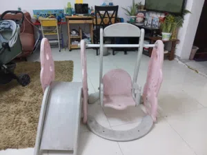 indoorToddler Slide & Swing Set Combo – Pink, , Indoor Play Gym