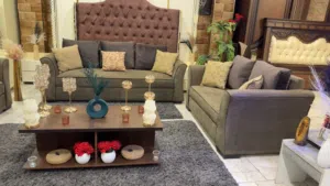 طقم كنب فخم و راقي جداً، 7 مقاعد  خشب سويد  بالكامل ، اسفنج دانلوب ، قماش جيكار فاخر و باندا  ، تصمي