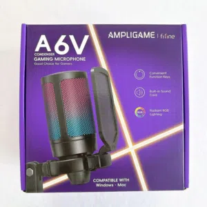 مايكروفون FIFINE Ampligame A6V – احترافية الصوت بلمسة RGB ساحرة