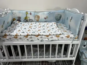 سرير طفل بحال الجديد لم يستعمل مع فرش ومرتبه بحال الجديد لم يستعمل