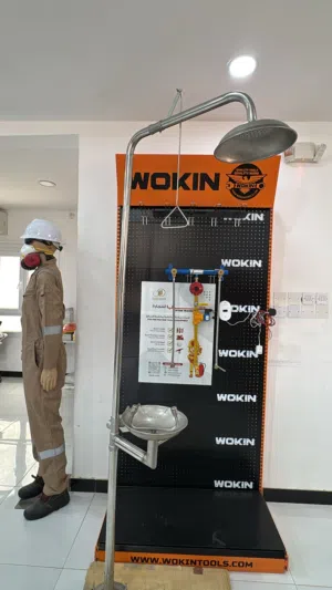 (طوارئ)طقم دش السلامة وحوض غسيل العين مع سياب للتجارة. Emergency shower،eye wash with SIYAB Trading.