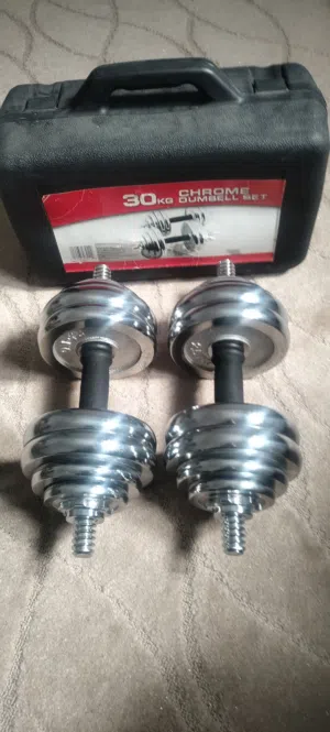 Chrome 30kg dumbell set