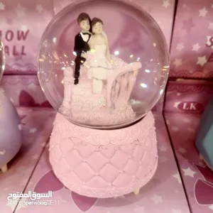 كرة ثلج كرستال  دواره مع موسيقى وحبيبات متحركه   كره الثلج  لاحلى هديه