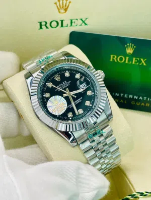 Men’s Luxury Santos-Style Rolex Watch With Box – Premium Silver Edition .Free Delivery Aall UAE