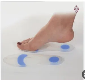 A pair of plain medical grade silicone insoles