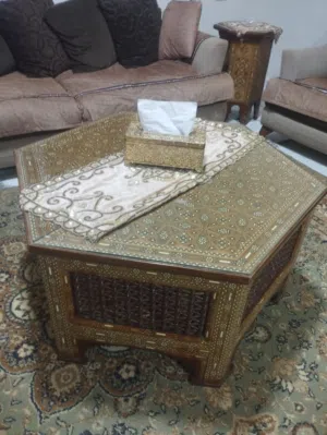 طقم طربيزات اصلي شغل يدوي فسيفساء خشب مصري فاخر