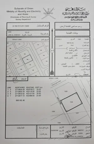 ارض 900 في لوى مخطط 111 للبيع