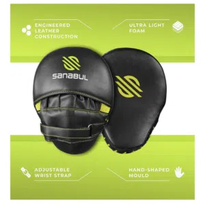 Sanabul Essential Curved Punching Mitts for Boxing, MMA Muay Thai Boxing Pads for Training