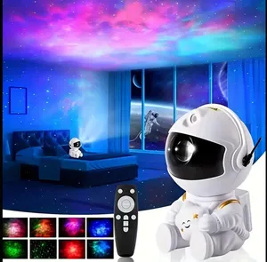 Astronaut Star Projector Galaxy Night Sky Decor Lamp متوفر باللون الابيض والاسود ضمان علي المنتج